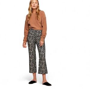 Free People Mod Metallic Printed Cropped Kick-Flare pants - size 2
